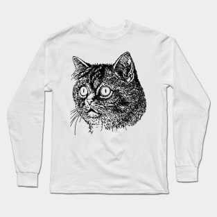 Cat for women funny kitty cat head for girls and boys Long Sleeve T-Shirt